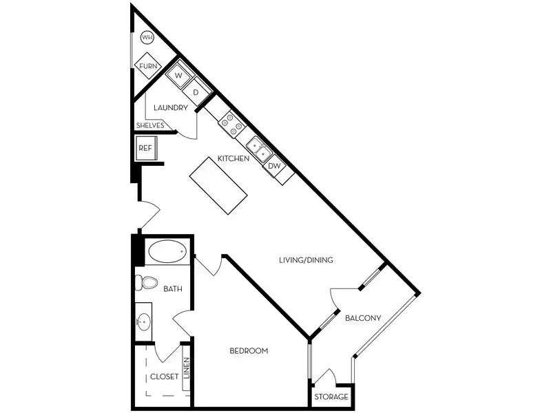 1 Bedroom 1 Bath 767